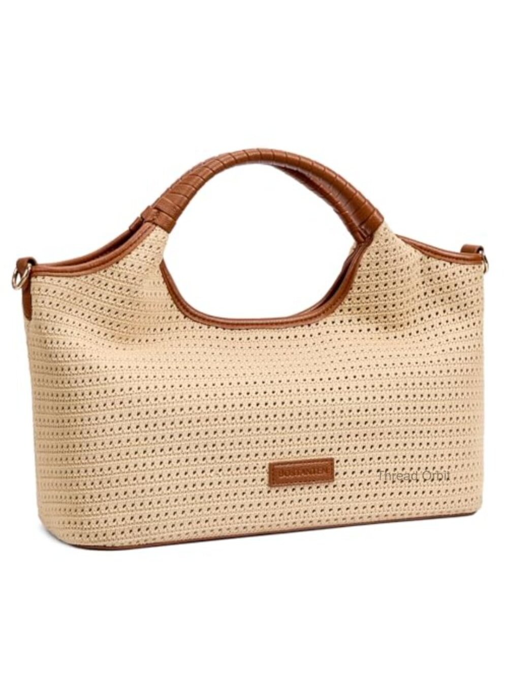 Genuine Leather Satchel Handbag with Adjustable Crossbody Strap, Multi Pockets